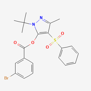 [4-(benzenesulfonyl)-2-tert-butyl-5-methylpyrazol-3-yl] 3-bromobenzoate