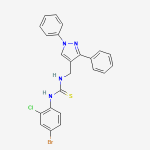 molecular formula C23H18BrClN4S B4786489 N-(4-bromo-2-chlorophenyl)-N'-[(1,3-diphenyl-1H-pyrazol-4-yl)methyl]thiourea 