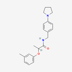 molecular formula C21H26N2O2 B4786499 2-(3-methylphenoxy)-N-[4-(1-pyrrolidinyl)benzyl]propanamide 