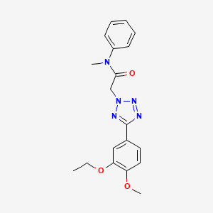 molecular formula C19H21N5O3 B4786540 2-[5-(3-ethoxy-4-methoxyphenyl)-2H-tetrazol-2-yl]-N-methyl-N-phenylacetamide 