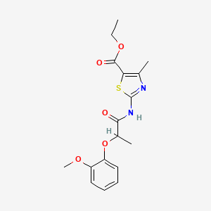 molecular formula C17H20N2O5S B4786547 ethyl 2-{[2-(2-methoxyphenoxy)propanoyl]amino}-4-methyl-1,3-thiazole-5-carboxylate 