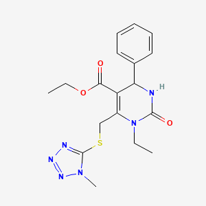 ETHYL 1-ETHYL-6-{[(1-METHYL-1H-1,2,3,4-TETRAAZOL-5-YL)SULFANYL]METHYL}-2-OXO-4-PHENYL-1,2,3,4-TETRAHYDRO-5-PYRIMIDINECARBOXYLATE