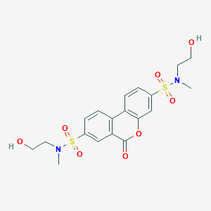 molecular formula C19H22N2O8S2 B4786619 N,N'-bis(2-hydroxyethyl)-N,N'-dimethyl-6-oxo-6H-benzo[c]chromene-3,8-disulfonamide 