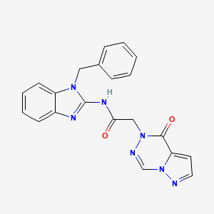 molecular formula C21H17N7O2 B4786624 N-(1-benzyl-1H-benzimidazol-2-yl)-2-(4-oxopyrazolo[1,5-d][1,2,4]triazin-5(4H)-yl)acetamide 