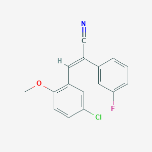 (2E)-3-(5-chloro-2-methoxyphenyl)-2-(3-fluorophenyl)prop-2-enenitrile