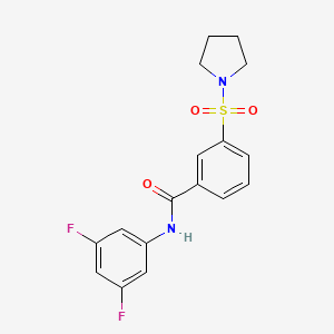 molecular formula C17H16F2N2O3S B4786653 N-(3,5-difluorophenyl)-3-(pyrrolidin-1-ylsulfonyl)benzamide 