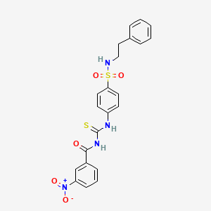 3-nitro-N-{[(4-{[(2-phenylethyl)amino]sulfonyl}phenyl)amino]carbonothioyl}benzamide