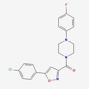 molecular formula C20H17ClFN3O2 B4786669 1-{[5-(4-chlorophenyl)-3-isoxazolyl]carbonyl}-4-(4-fluorophenyl)piperazine 