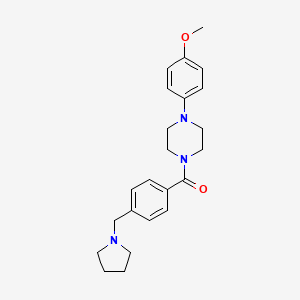 molecular formula C23H29N3O2 B4786681 1-(4-methoxyphenyl)-4-[4-(1-pyrrolidinylmethyl)benzoyl]piperazine 