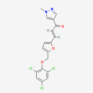 (E)-1-(1-METHYL-1H-PYRAZOL-4-YL)-3-{5-[(2,4,6-TRICHLOROPHENOXY)METHYL]-2-FURYL}-2-PROPEN-1-ONE