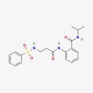 molecular formula C19H23N3O4S B4786771 N-isopropyl-2-{[N-(phenylsulfonyl)-beta-alanyl]amino}benzamide 