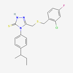 4-(4-sec-butylphenyl)-5-{[(2-chloro-4-fluorobenzyl)thio]methyl}-4H-1,2,4-triazole-3-thiol