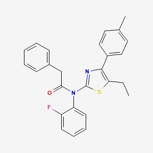 N-[5-ethyl-4-(4-methylphenyl)-1,3-thiazol-2-yl]-N-(2-fluorophenyl)-2-phenylacetamide