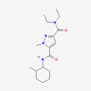 molecular formula C17H28N4O2 B4786824 N~3~,N~3~-diethyl-1-methyl-N~5~-(2-methylcyclohexyl)-1H-pyrazole-3,5-dicarboxamide 