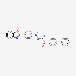 molecular formula C27H19N3O2S B4786848 N-({[4-(1,3-benzoxazol-2-yl)phenyl]amino}carbonothioyl)-4-biphenylcarboxamide 