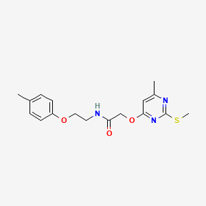 molecular formula C17H21N3O3S B4786853 2-{[6-methyl-2-(methylthio)-4-pyrimidinyl]oxy}-N-[2-(4-methylphenoxy)ethyl]acetamide 