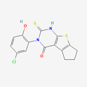 3-(5-chloro-2-hydroxyphenyl)-2-mercapto-3,5,6,7-tetrahydro-4H-cyclopenta[4,5]thieno[2,3-d]pyrimidin-4-one