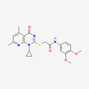 2-[(1-cyclopropyl-5,7-dimethyl-4-oxo-1,4-dihydropyrido[2,3-d]pyrimidin-2-yl)thio]-N-(3,4-dimethoxyphenyl)acetamide