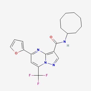 molecular formula C20H21F3N4O2 B4786904 N-cyclooctyl-5-(2-furyl)-7-(trifluoromethyl)pyrazolo[1,5-a]pyrimidine-3-carboxamide 