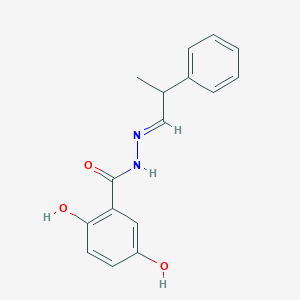 molecular formula C16H16N2O3 B4786911 2,5-dihydroxy-N'-(2-phenylpropylidene)benzohydrazide 