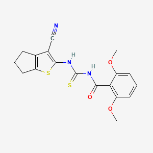 N-[(3-cyano-5,6-dihydro-4H-cyclopenta[b]thiophen-2-yl)carbamothioyl]-2,6-dimethoxybenzamide