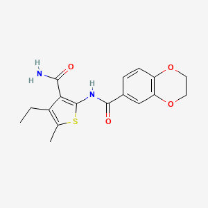 N-[3-(aminocarbonyl)-4-ethyl-5-methyl-2-thienyl]-2,3-dihydro-1,4-benzodioxine-6-carboxamide