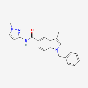 molecular formula C22H22N4O B4786934 1-benzyl-2,3-dimethyl-N-(1-methyl-1H-pyrazol-3-yl)-1H-indole-5-carboxamide 