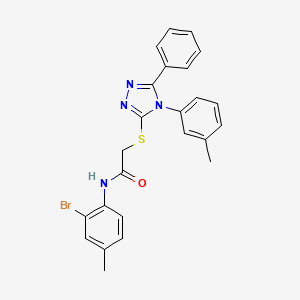 N-(2-bromo-4-methylphenyl)-2-{[4-(3-methylphenyl)-5-phenyl-4H-1,2,4-triazol-3-yl]thio}acetamide