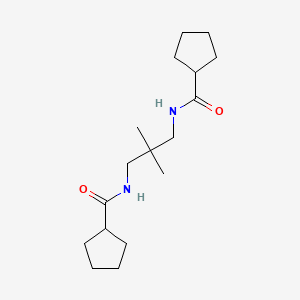 molecular formula C17H30N2O2 B4786944 N-{3-[(cyclopentylcarbonyl)amino]-2,2-dimethylpropyl}cyclopentanecarboxamide 