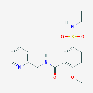 molecular formula C16H19N3O4S B4786958 5-[(ethylamino)sulfonyl]-2-methoxy-N-(2-pyridinylmethyl)benzamide 