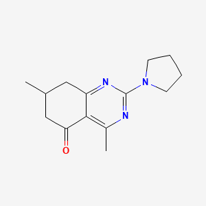 molecular formula C14H19N3O B4786981 4,7-dimethyl-2-(1-pyrrolidinyl)-7,8-dihydro-5(6H)-quinazolinone 