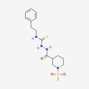 2-{[1-(methylsulfonyl)-3-piperidinyl]carbonyl}-N-(2-phenylethyl)hydrazinecarbothioamide