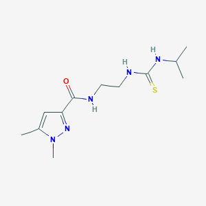 molecular formula C12H21N5OS B4787024 N-(2-{[(isopropylamino)carbonothioyl]amino}ethyl)-1,5-dimethyl-1H-pyrazole-3-carboxamide 