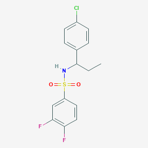 molecular formula C15H14ClF2NO2S B4787037 N-[1-(4-chlorophenyl)propyl]-3,4-difluorobenzenesulfonamide 