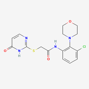 N-[3-chloro-2-(4-morpholinyl)phenyl]-2-[(4-hydroxy-2-pyrimidinyl)thio]acetamide