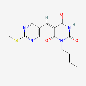 molecular formula C14H16N4O3S B4787082 1-butyl-5-{[2-(methylthio)-5-pyrimidinyl]methylene}-2,4,6(1H,3H,5H)-pyrimidinetrione 