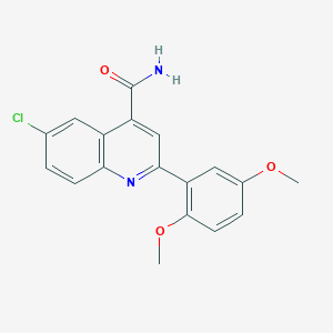 molecular formula C18H15ClN2O3 B4787089 6-chloro-2-(2,5-dimethoxyphenyl)-4-quinolinecarboxamide 