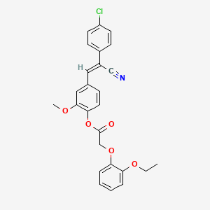 [4-[(Z)-2-(4-chlorophenyl)-2-cyanoethenyl]-2-methoxyphenyl] 2-(2-ethoxyphenoxy)acetate