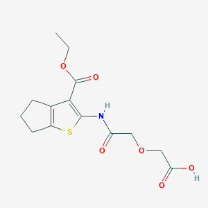 molecular formula C14H17NO6S B4787136 2-({[3-(ETHOXYCARBONYL)-4H,5H,6H-CYCLOPENTA[B]THIOPHEN-2-YL]CARBAMOYL}METHOXY)ACETIC ACID 