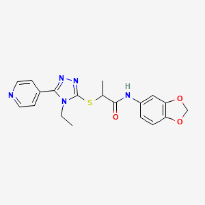 N-(1,3-benzodioxol-5-yl)-2-{[4-ethyl-5-(pyridin-4-yl)-4H-1,2,4-triazol-3-yl]sulfanyl}propanamide