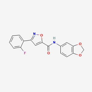 N-1,3-benzodioxol-5-yl-3-(2-fluorophenyl)-5-isoxazolecarboxamide