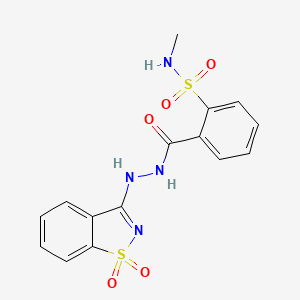 2-{[2-(1,1-DIOXO-1H-1,2-BENZISOTHIAZOL-3-YL)HYDRAZINO]CARBONYL}-N-METHYL-1-BENZENESULFONAMIDE