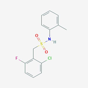 molecular formula C14H13ClFNO2S B4787156 1-(2-chloro-6-fluorophenyl)-N-(2-methylphenyl)methanesulfonamide 