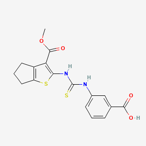 molecular formula C17H16N2O4S2 B4787166 3-[({[3-(methoxycarbonyl)-5,6-dihydro-4H-cyclopenta[b]thien-2-yl]amino}carbonothioyl)amino]benzoic acid 