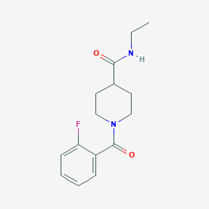 molecular formula C15H19FN2O2 B4787172 N-ethyl-1-(2-fluorobenzoyl)piperidine-4-carboxamide 