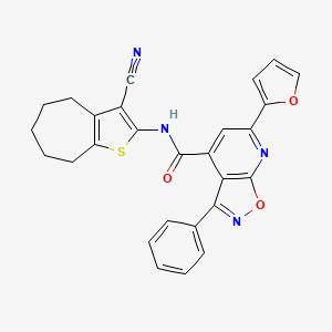 molecular formula C27H20N4O3S B4787227 N-(3-cyano-5,6,7,8-tetrahydro-4H-cyclohepta[b]thien-2-yl)-6-(2-furyl)-3-phenylisoxazolo[5,4-b]pyridine-4-carboxamide 