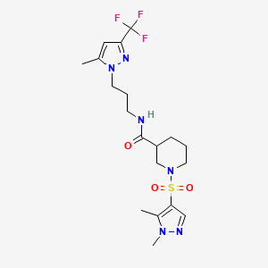 1-[(1,5-dimethyl-1H-pyrazol-4-yl)sulfonyl]-N-{3-[5-methyl-3-(trifluoromethyl)-1H-pyrazol-1-yl]propyl}-3-piperidinecarboxamide