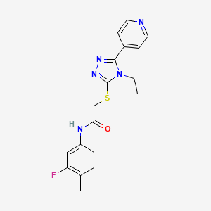 2-{[4-ethyl-5-(4-pyridinyl)-4H-1,2,4-triazol-3-yl]thio}-N-(3-fluoro-4-methylphenyl)acetamide