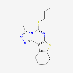 molecular formula C15H18N4S2 B4787312 3-methyl-5-(propylthio)-8,9,10,11-tetrahydro[1]benzothieno[3,2-e][1,2,4]triazolo[4,3-c]pyrimidine 