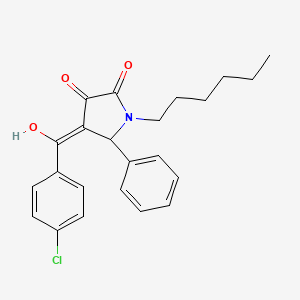 4-(4-chlorobenzoyl)-1-hexyl-3-hydroxy-5-phenyl-1,5-dihydro-2H-pyrrol-2-one